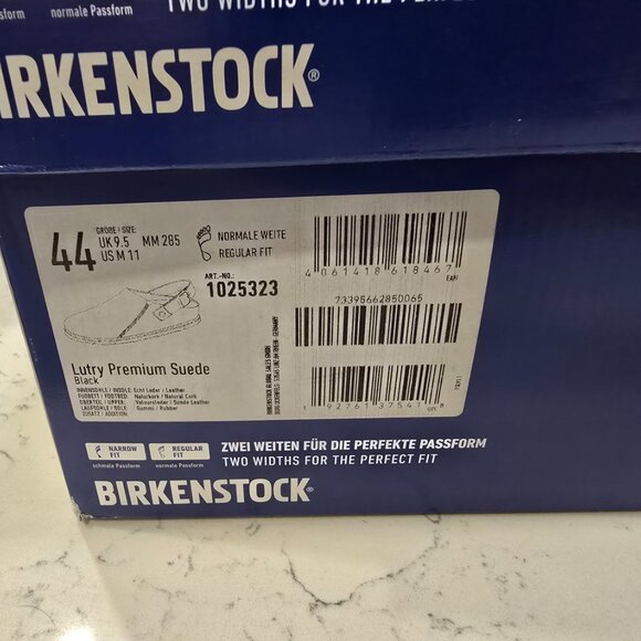 Birkenstock Lutry Premium Suede Suede Leather - Black MENS 11 US EU 44 CLOG NEW - Picture 10 of 10